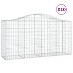 vidaXL Paniers à gabions arqués 10 Pièces 200x50x100/120 cm fer galvanisé