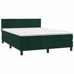 vidaXL Sommier à lattes de lit et matelas Vert foncé 140x190cm Velours