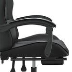 vidaXL Chaise de jeu avec repose-pied Noir Similicuir