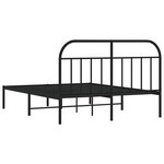 vidaXL Cadre de lit métal sans matelas avec tête de lit noir 140x200cm