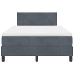 Lit avec sommier et matelas vidaXL Gris foncé Petit double Velours