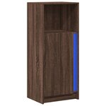 vidaXL Buffet avec LED chêne marron 42 5x34x100 cm bois d'ingénierie