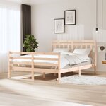 vidaXL Cadre de lit 150x200 cm Très grand Bois massif