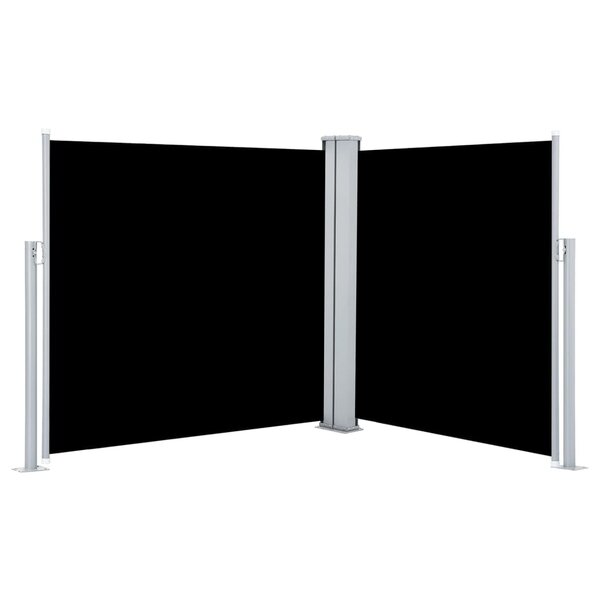 vidaXL Auvent latéral rétractable Noir 120 x 600 cm