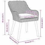 vidaXL Ensemble de salle à manger de jardin 7 pièces Rattan gris