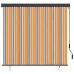 vidaXL Store Roulant Extérieur Rayé Jaune et bleu 180 x 250 cm tissu