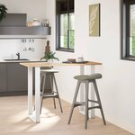 vidaXL Pieds de table de bar en U 2 pièces blanc 60 x (100-101) cm acier