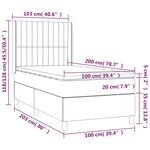 vidaXL Sommier à lattes de lit matelas LED Gris clair 100x200 cm Tissu