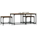 vidaXL Tables basses gigognes 3 Pièces chêne marron bois d'ingénierie