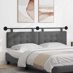 vidaXL Tête de lit suspendue Gris foncé Tissu