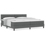 vidaXL Lit boxspring avec matelas Gris foncé 200 x 200 cm tissu