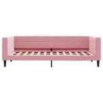 vidaXL Lit de jour avec gigogne et tiroirs sans matelas rose 90x200 cm