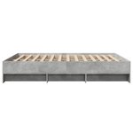 vidaXL Cadre de lit sans matelas gris béton 150x200 cm bois ingénierie