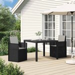 vidaXL Chaises de jardin salle à manger 2 Pièces Anthracite et Gris clair