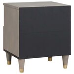 vidaXL Cabinet de chevet avec tiroir 2 Pièces Gris 40 x 33 x 46 cm