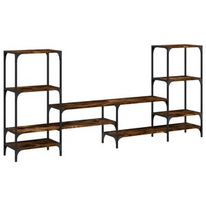 vidaXL Meuble TV chêne fumé 206 5x28 5x95 cm bois d'ingénierie