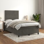 vidaXL Sommier à lattes de lit et matelas gris foncé 120x190cm velours