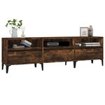 vidaXL Meuble TV chêne fumé 150x30x44 5 cm bois d'ingénierie