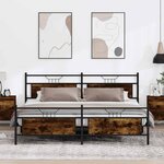 vidaXL Cadre de lit en métal sans matelas chêne fumé 200x200 cm