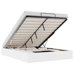 vidaXL Cadre de lit ottoman sans matelas blanc 140x190 cm similicuir