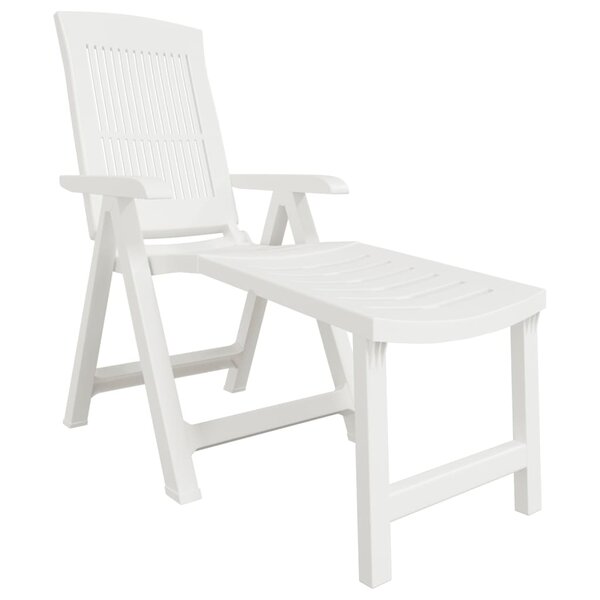 vidaXL Chaise longue blanc plastique