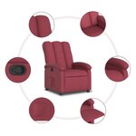 vidaXL Fauteuil inclinable Rouge bordeaux Tissu
