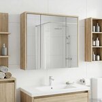 vidaXL Armoire Miroir de Salle de Bain Chêne Sonoma
