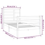 Vidaxl cadre de lit marron miel bois massif 90x190 cm simple