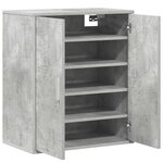 vidaXL Armoire à chaussures Gris béton 60x35x70 cm Bois d’ingénierie