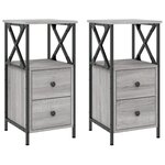 vidaXL Tables de chevet 2 Pièces sonoma gris 34x35 5x70cm bois ingénierie