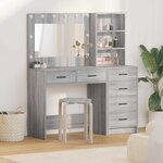 vidaXL Table de Toilette avec tiroir Gris clair 78.5 x 41 x 135 cm