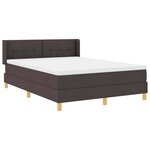 vidaXL Lit à ressorts avec matelas Marron foncé 190 x 140 cm Polyester