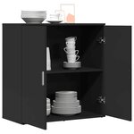 vidaXL Buffet noir 79x38x80 cm bois d'ingénierie