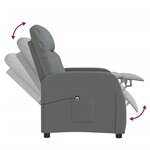 Vidaxl fauteuil inclinable électrique gris foncé tissu