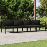 vidaXL Salon de jardin 4 Pièces avec coussins Aluminium Anthracite