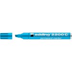 Marqueur Permanent 2200C Corps Alu Pointe Biseau Bleu clair 1-5 mm x 10 EDDING