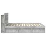 vidaXL Cadre de lit avec rangement Gris béton 140 x 190 cm