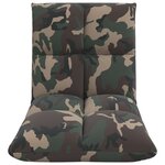 vidaXL Fauteuil de sol ajustable Vert armée Tissu