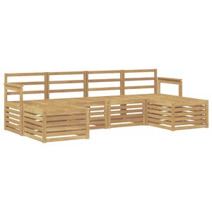 vidaXL Ensemble de canapés d'extérieur 5 Pièces Blanc 249 x 122 5 x 73 cm