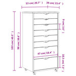 vidaXL Armoire roulante avec tiroirs MOSS bois de pin marron miel