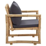 vidaXL Chaises de jardin avec coussins lot de 2 Bambou