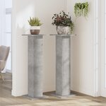 vidaXL Supports pour plantes 2 Pièces gris béton bois d'ingénierie