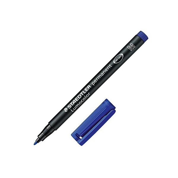 Marqueur Permanent Lumocolor 317M Pointe Moyenne 1 mm Bleu STAEDTLER