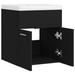 vidaXL Armoire d'évier avec lavabo intégré Noir Aggloméré