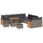 vidaXL Ensemble de canapé de jardin 13 Pièces Gris 90 x 55 x 71 cm