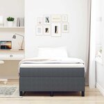 vidaXL Lit box spring avec matelas – gris foncé  120 x 200 cm  tissu en corde