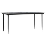 vidaXL Mobilier de salle à manger de jardin avec coussins 7 Pièces Noir
