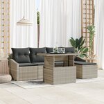 vidaXL Ensemble de canapé de jardin 6 pièces avec coussins en rotin synthétique gris clair