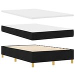 vidaXL Lit à ressort LED avec matelas Noir 120 x 200 cm tissu