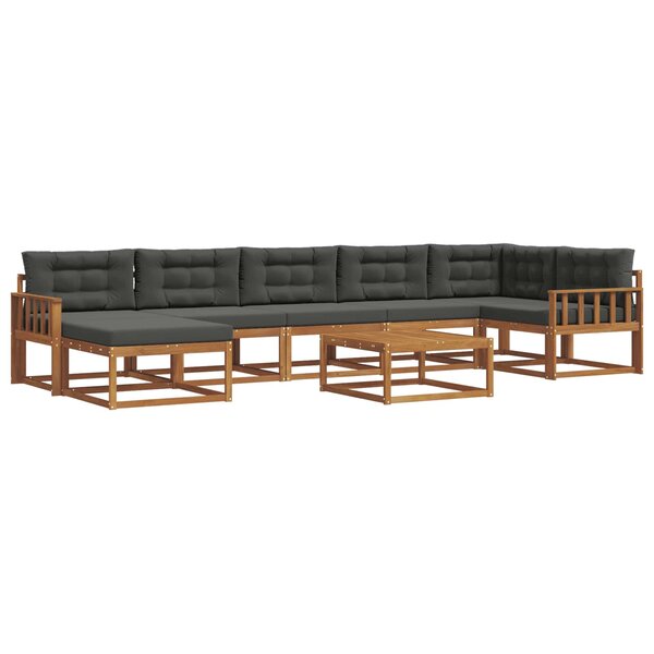 vidaXL Ensemble de canapés d'extérieur 8 Pièces Naturel et Anthracite